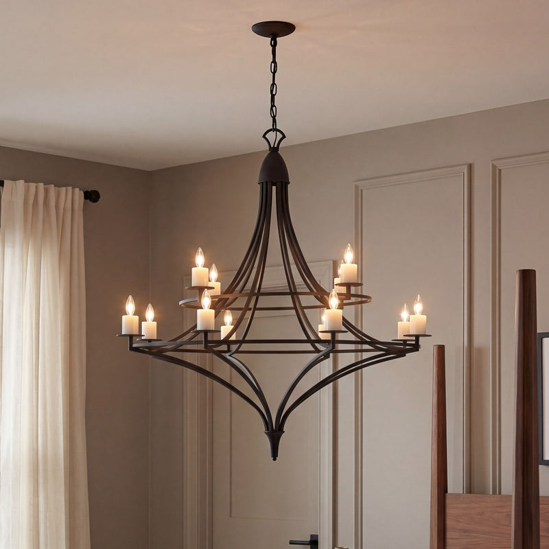 Savoy House Director 12-Light Chandelier, Matte Black