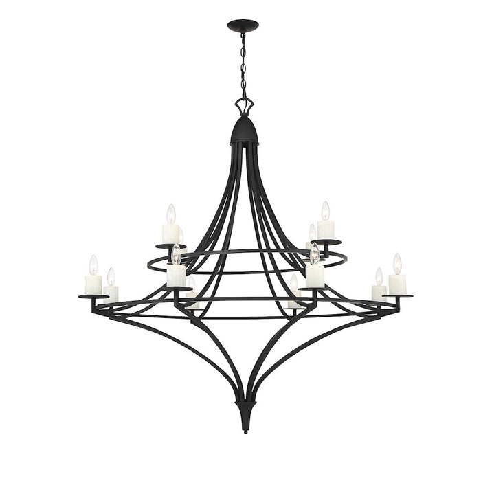 Savoy House Director 12-Light Chandelier, Matte Black