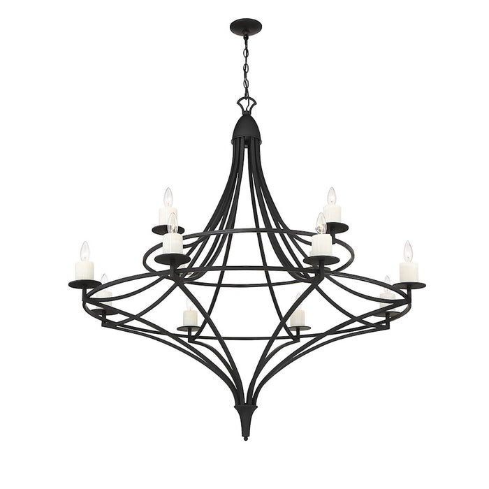 Savoy House Director 12-Light Chandelier, Matte Black