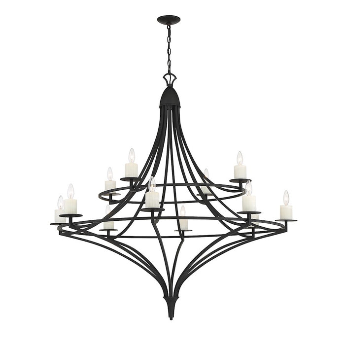 Savoy House Director 12-Light Chandelier, Matte Black