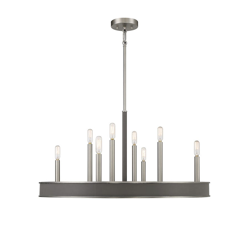 Savoy House Chaucer 8-Light Chandelier, Antique Nickel