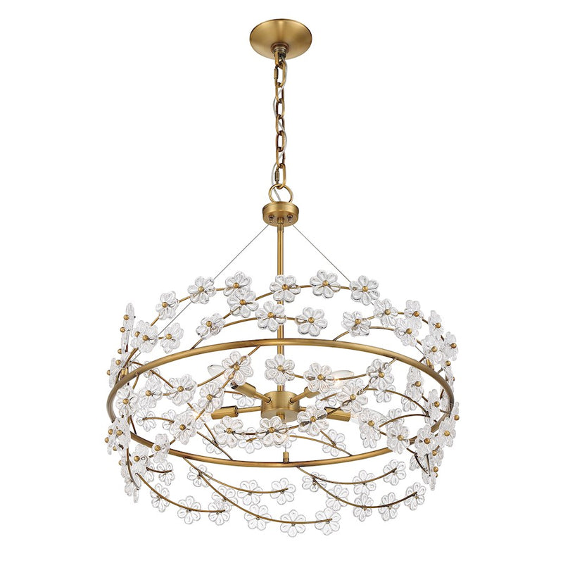 Savoy House Camille 5-Light Chandelier, Warm Brass