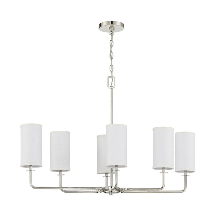 Savoy House Powell 6-Light Linear Chandelier, Polished Nickel