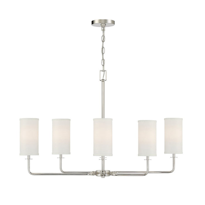 Savoy House Powell 6-Light Linear Chandelier, Polished Nickel