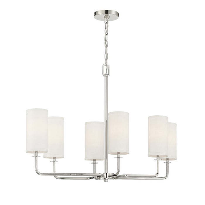 Savoy House Powell 6-Light Linear Chandelier, Polished Nickel