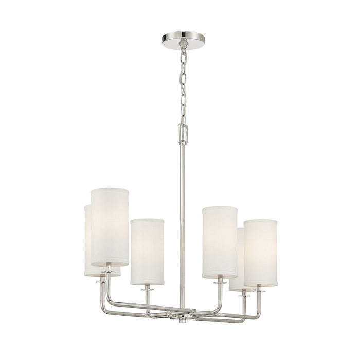 Savoy House Powell 6-Light Linear Chandelier, Polished Nickel