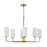 Savoy House Powell 6-Light Linear Chandelier, Warm Brass