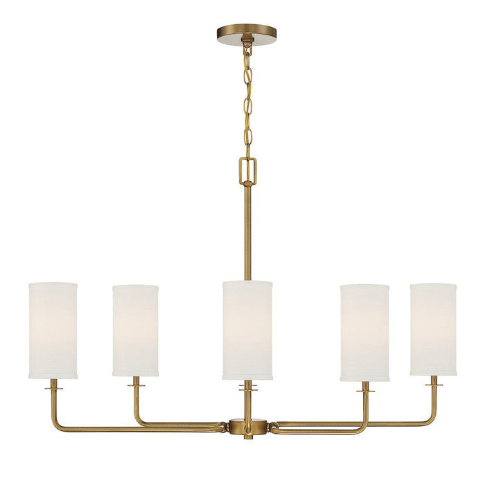 Savoy House Powell 6-Light Linear Chandelier, Warm Brass