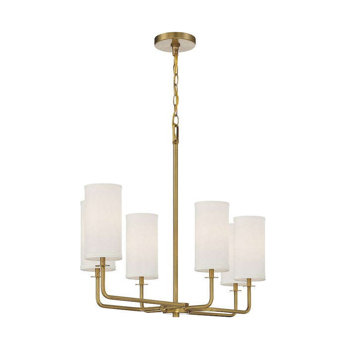 Savoy House Powell 6-Light Linear Chandelier, Warm Brass