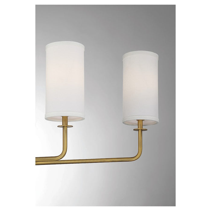 Savoy House Powell 6-Light Linear Chandelier, Warm Brass