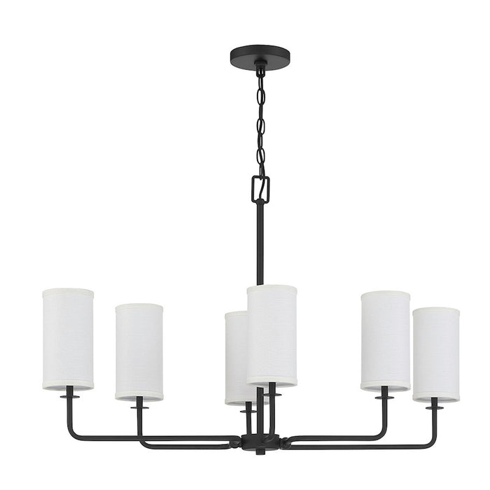 Savoy House Powell 6-Light Linear Chandelier, Matte Black