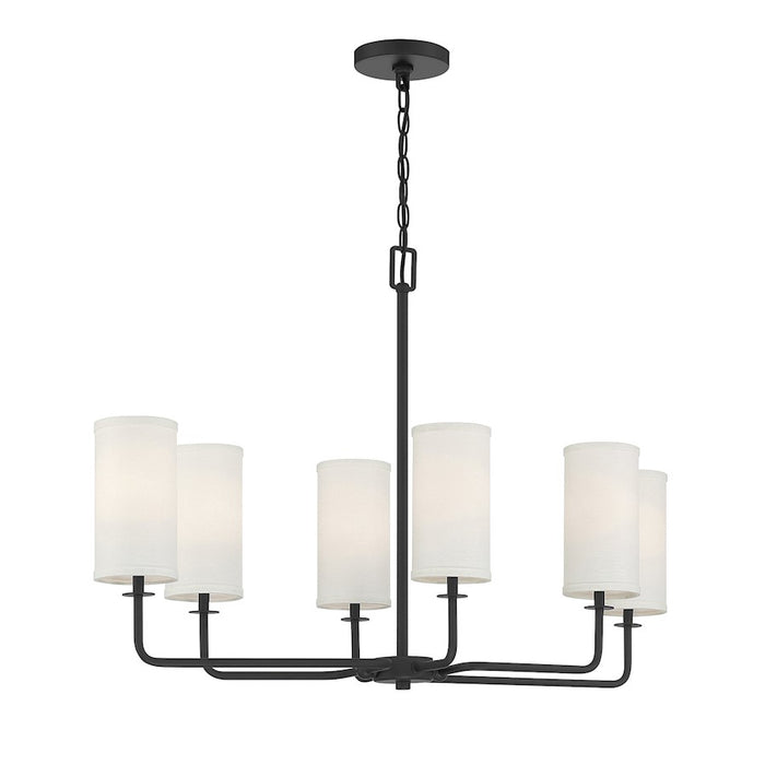 Savoy House Powell 6-Light Linear Chandelier, Matte Black