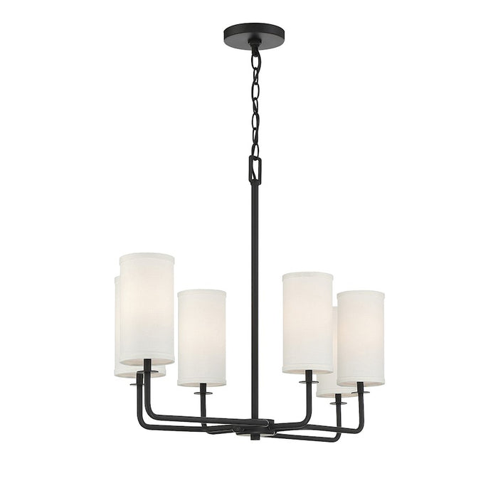 Savoy House Powell 6-Light Linear Chandelier, Matte Black