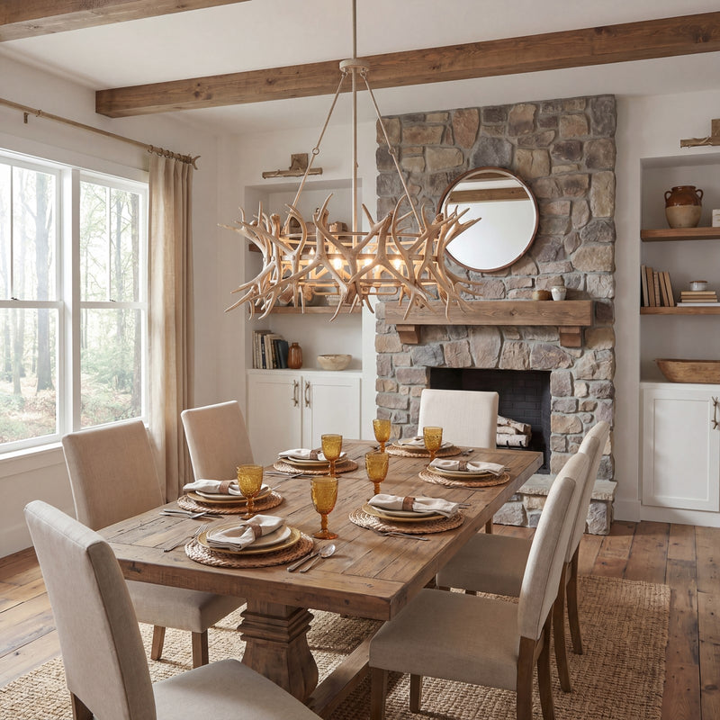 Savoy House Daniels 8-Light Chandelier, Natural Antler