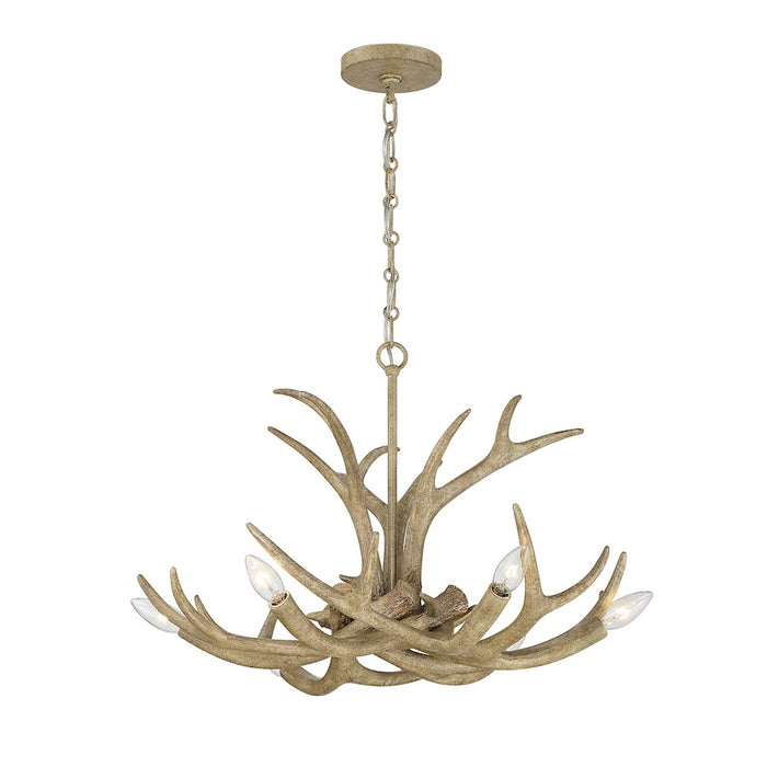 Savoy House Daniels 6-Light Chandelier, Natural Antler