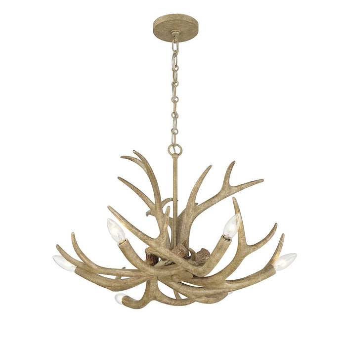 Savoy House Daniels 6-Light Chandelier, Natural Antler