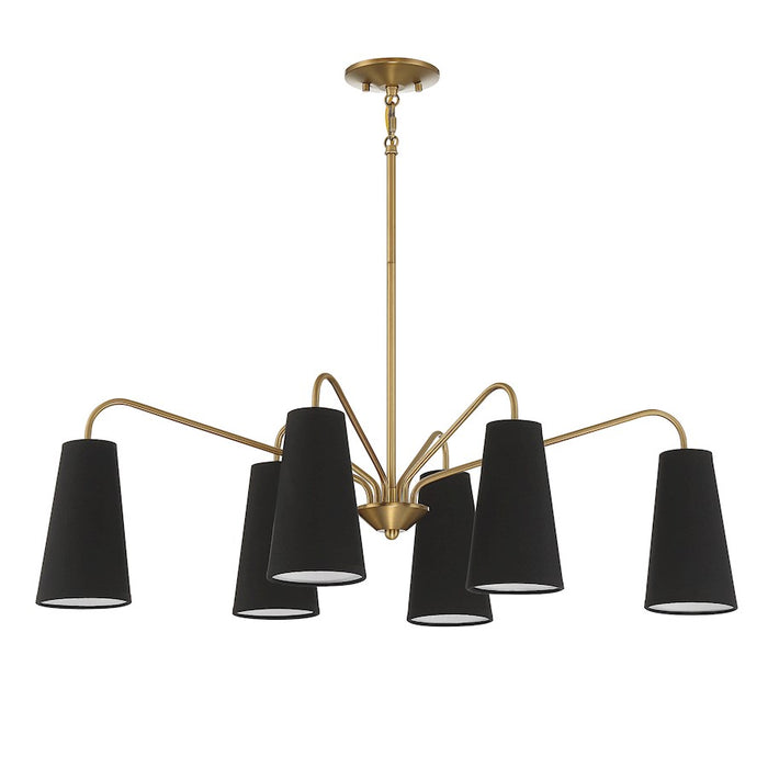 Savoy House Edgewood 6-Light Linear Chandelier Warm Brass