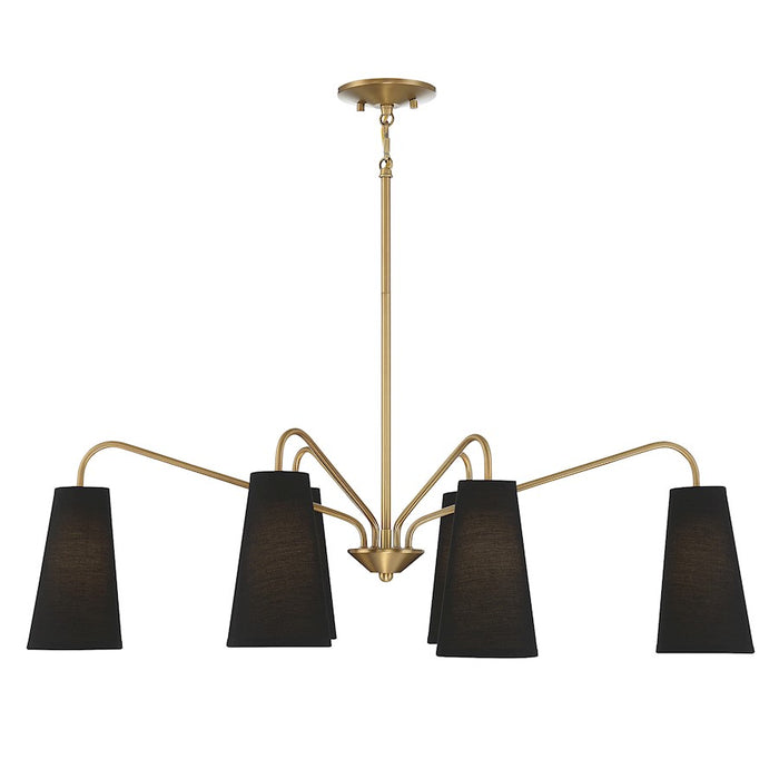 Savoy House Edgewood 6-Light Linear Chandelier Warm Brass