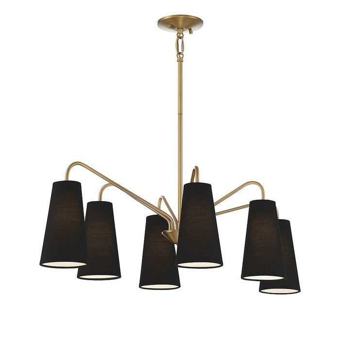 Savoy House Edgewood 6-Light Linear Chandelier Warm Brass