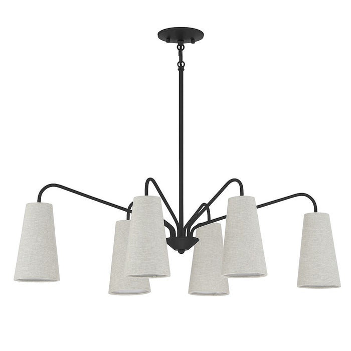 Savoy House Edgewood 6-Light Linear Chandelier, Matte Black