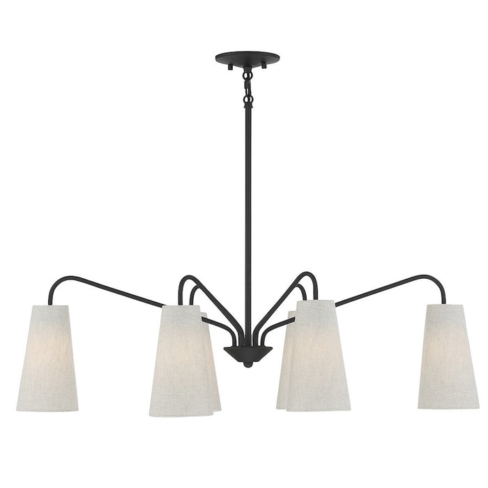 Savoy House Edgewood 6-Light Linear Chandelier, Matte Black