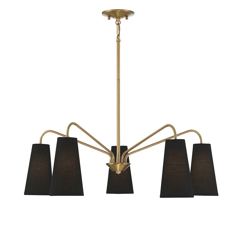 Savoy House Edgewood 5-Light Chandelier, Warm Brass
