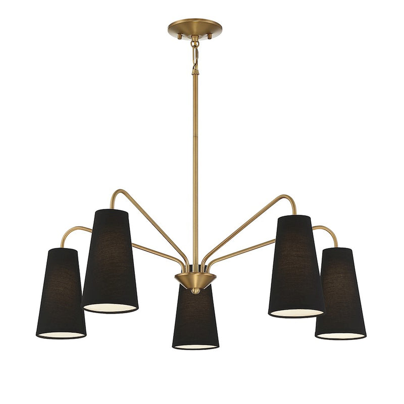 Savoy House Edgewood 5-Light Chandelier, Warm Brass