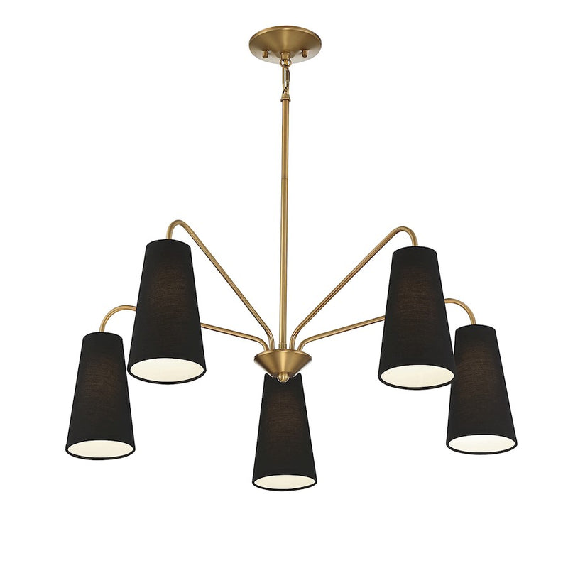 Savoy House Edgewood 5-Light Chandelier, Warm Brass