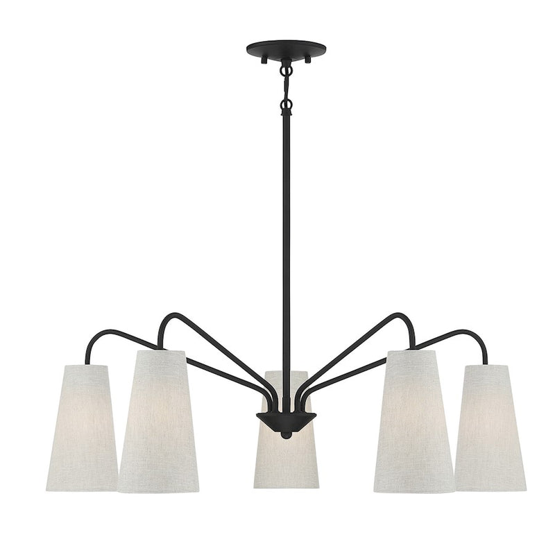 Savoy House Edgewood 5-Light Chandelier, Matte Black