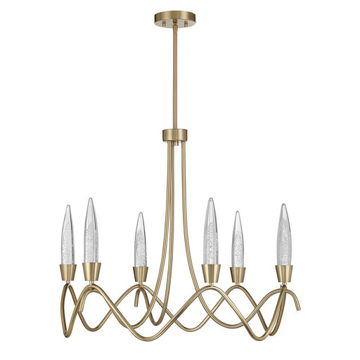 Savoy House Sofia 6 Lt Chandelier, Clear Bubble, Noble Brass