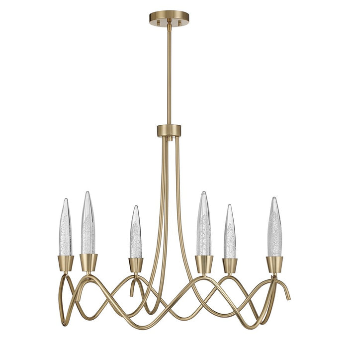 Savoy House Sofia 6 Lt Chandelier, Clear Bubble, Noble Brass