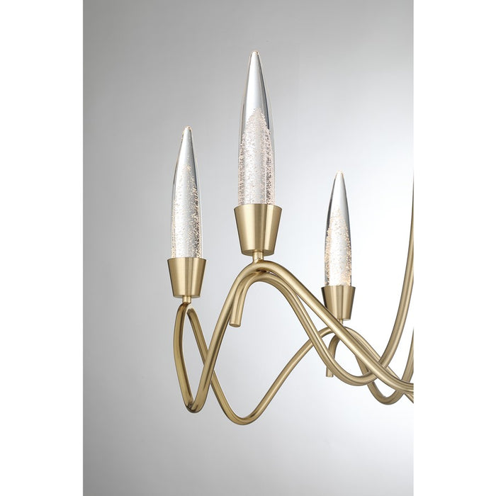 Savoy House Sofia 6 Lt Chandelier, Clear Bubble, Noble Brass