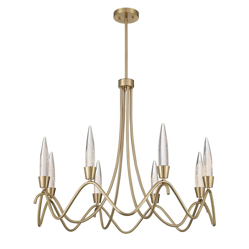 Savoy House Sofia 8 Lt Chandelier, Clear Bubble, Noble Brass