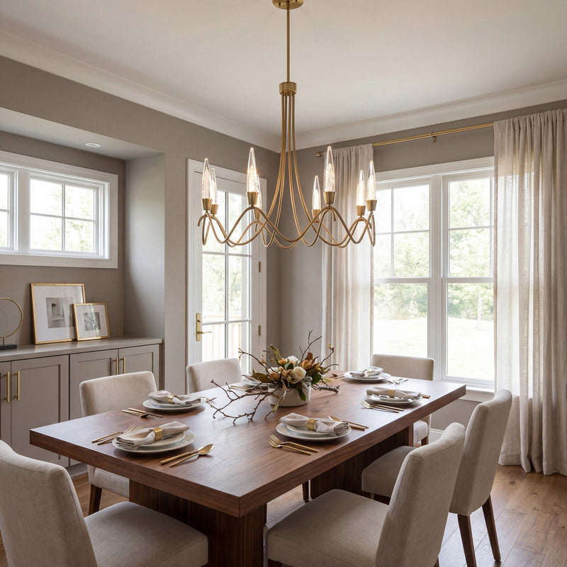 Savoy House Sofia 8 Lt Chandelier, Clear Bubble, Noble Brass