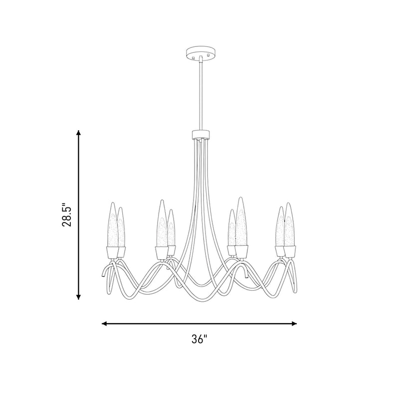 Savoy House Sofia 8 Lt Chandelier, Clear Bubble, Noble Brass