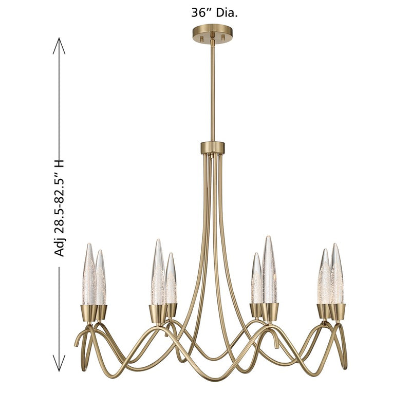 Savoy House Sofia 8 Lt Chandelier, Clear Bubble, Noble Brass