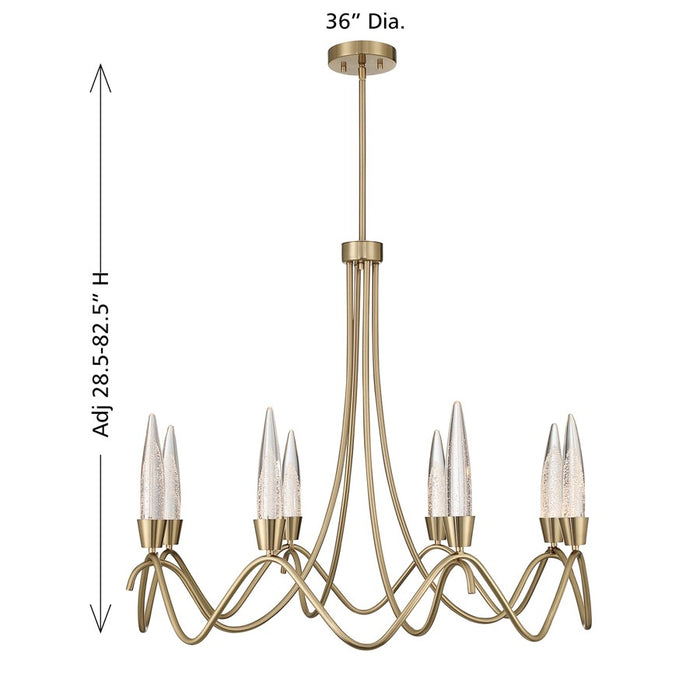Savoy House Sofia 8 Lt Chandelier, Clear Bubble, Noble Brass