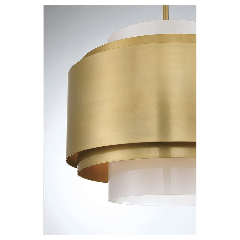 Savoy House Beacon 4-Light Pendant, Burnished Brass
