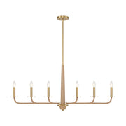 Savoy House Cannon 44in 6-Light Chandelier | California Modern Warm Brass Metal and Rope | Kitchen Island & Dining Room | 3.5 x 44 | Model 1-1827-6-320