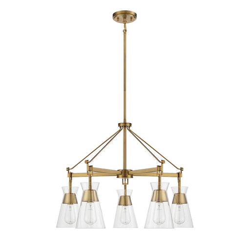Savoy House Lakewood 5-Light Chandelier, Warm Brass