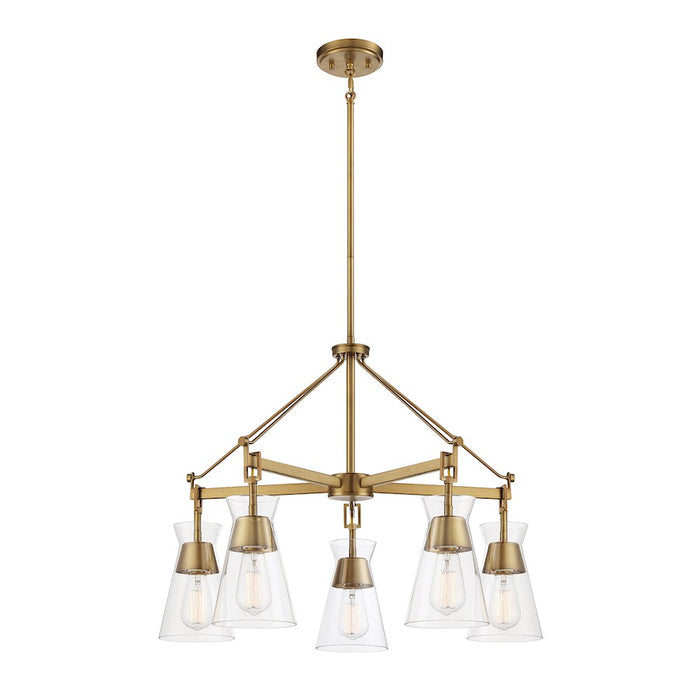 Savoy House Lakewood 5-Light Chandelier, Warm Brass