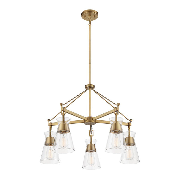 Savoy House Lakewood 5-Light Chandelier, Warm Brass