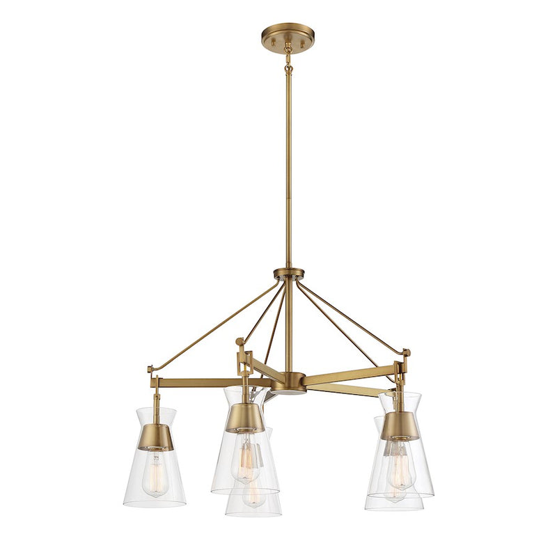 Savoy House Lakewood 5-Light Chandelier, Warm Brass