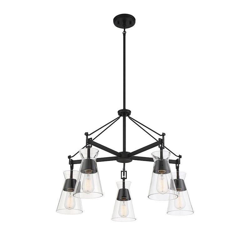 Savoy House Lakewood 5-Light Chandelier, Matte Black