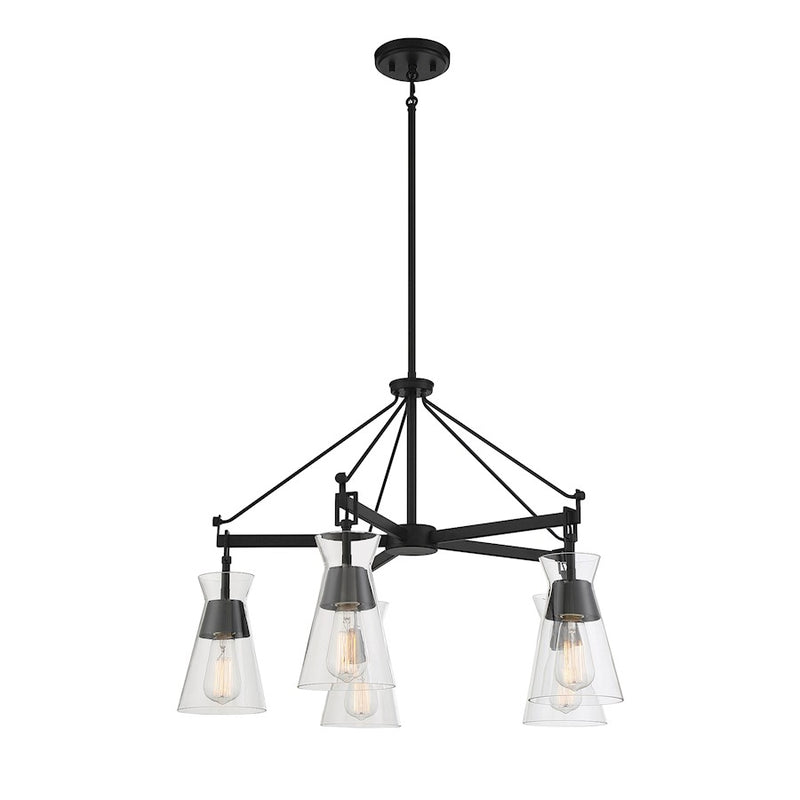 Savoy House Lakewood 5-Light Chandelier, Matte Black