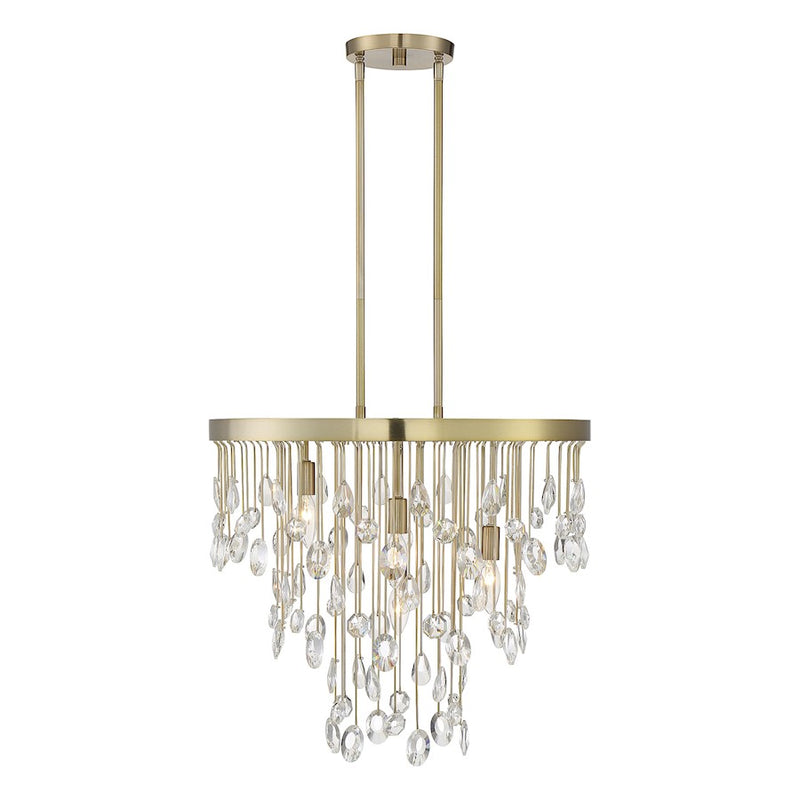 Savoy House Livorno 4-Light Chandelier, Noble Brass