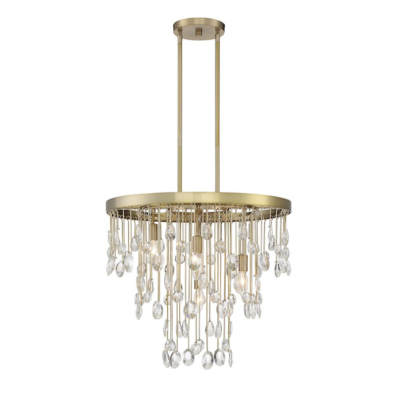 Savoy House Livorno 4-Light Chandelier, Noble Brass