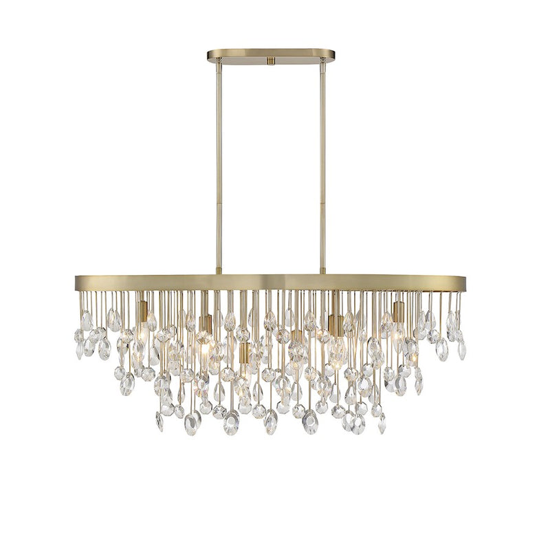 Savoy House Livorno 8 Light Linear Chandelier, Noble Brass