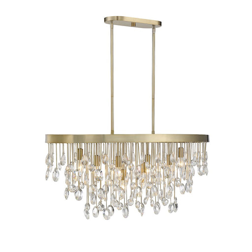 Savoy House Livorno 8 Light Linear Chandelier, Noble Brass