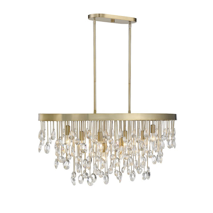 Savoy House Livorno 8 Light Linear Chandelier, Noble Brass